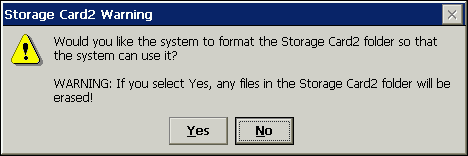 Format Storage Card Prompt